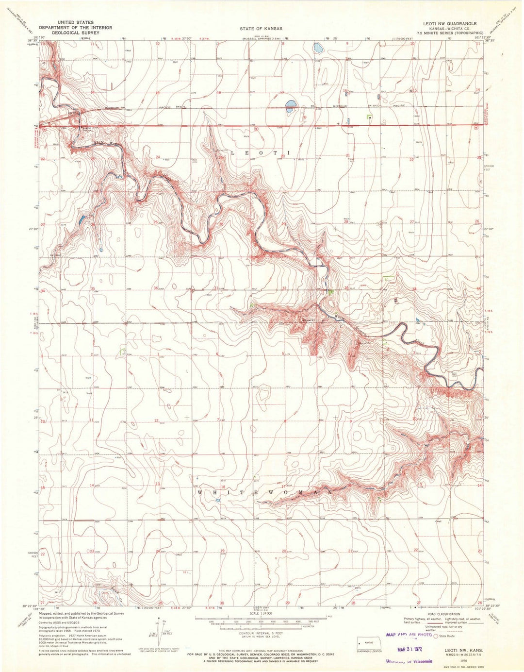 1970 Leoti, KS - Kansas - USGS Topographic Map