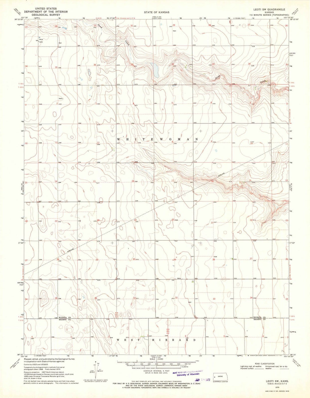 1970 Leoti, KS - Kansas - USGS Topographic Map v2