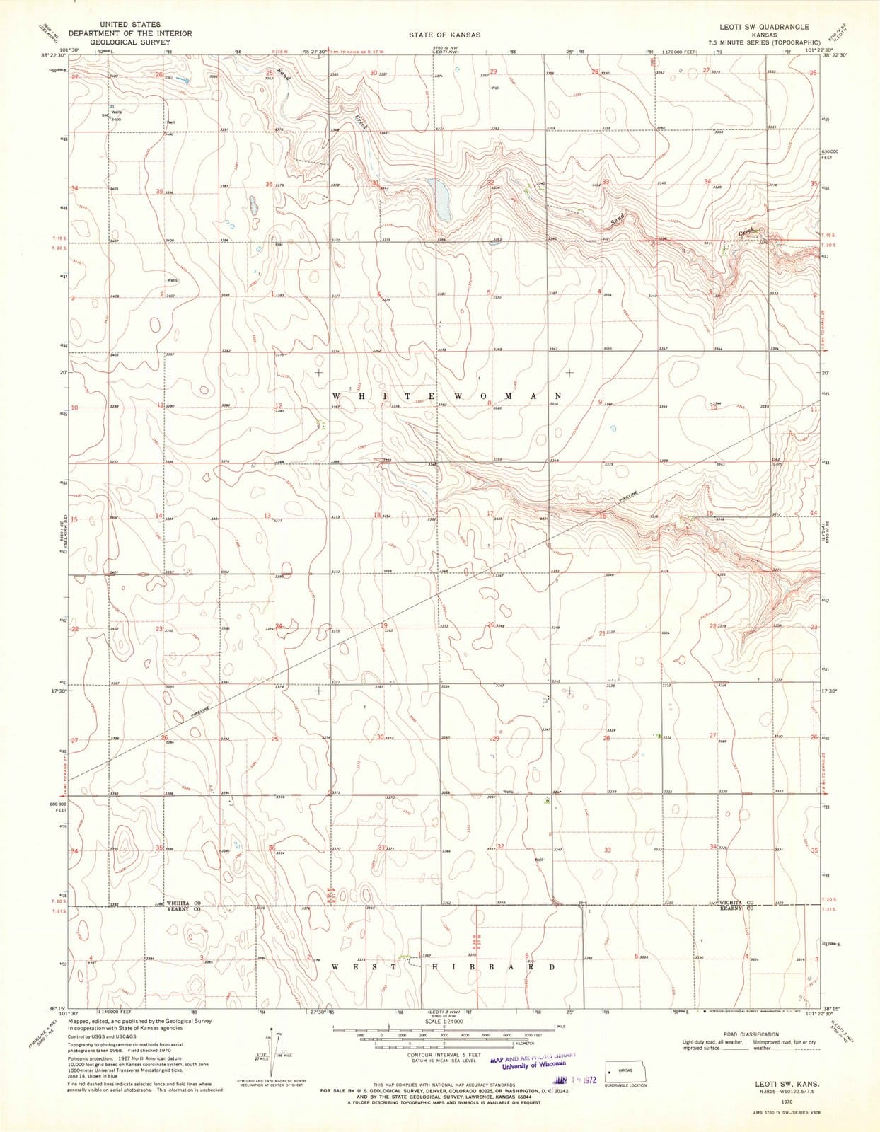 1970 Leoti, KS - Kansas - USGS Topographic Map v2