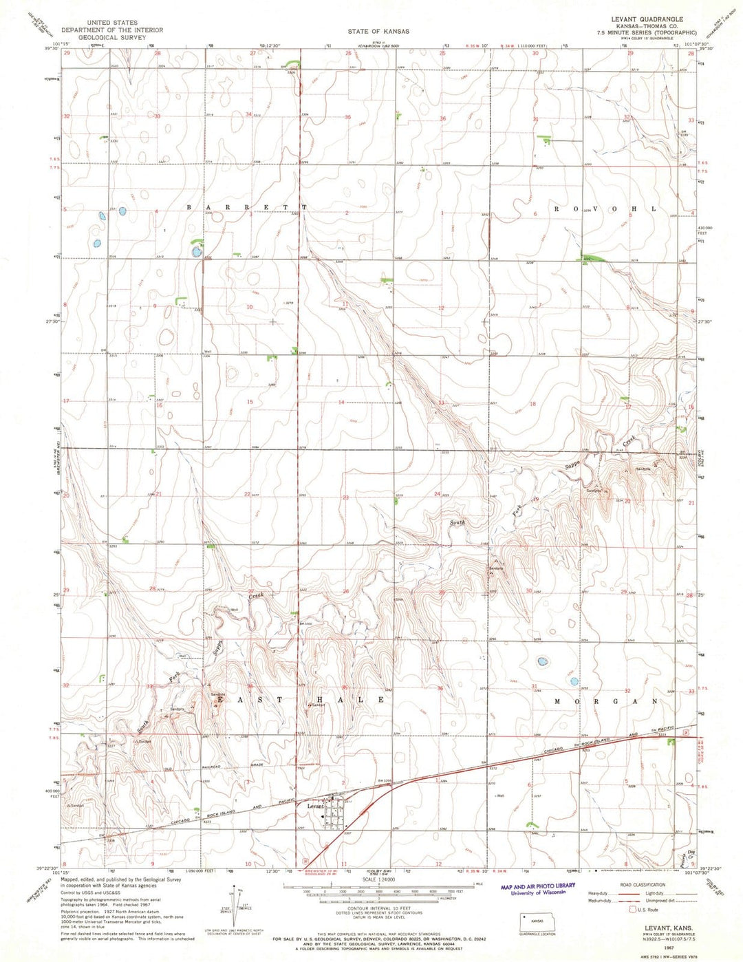 1967 Levant, KS - Kansas - USGS Topographic Map