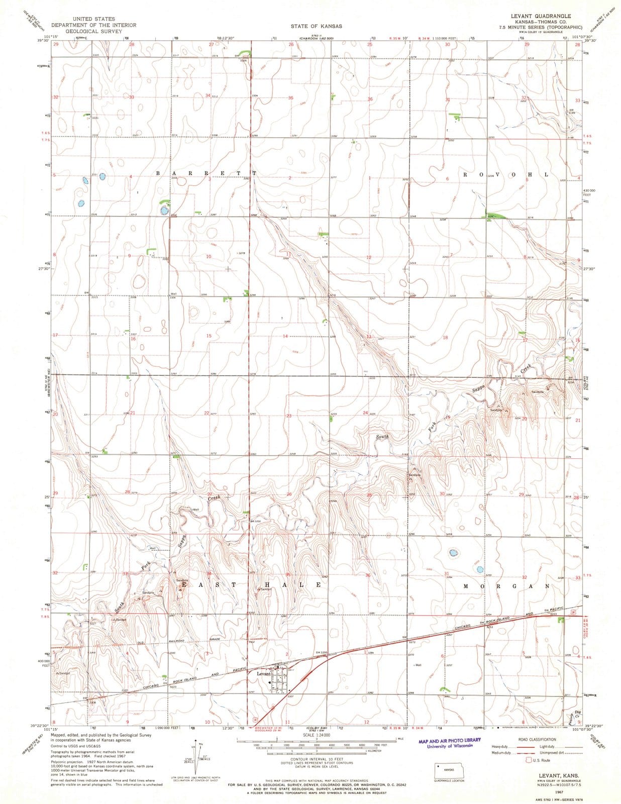 1967 Levant, KS - Kansas - USGS Topographic Map