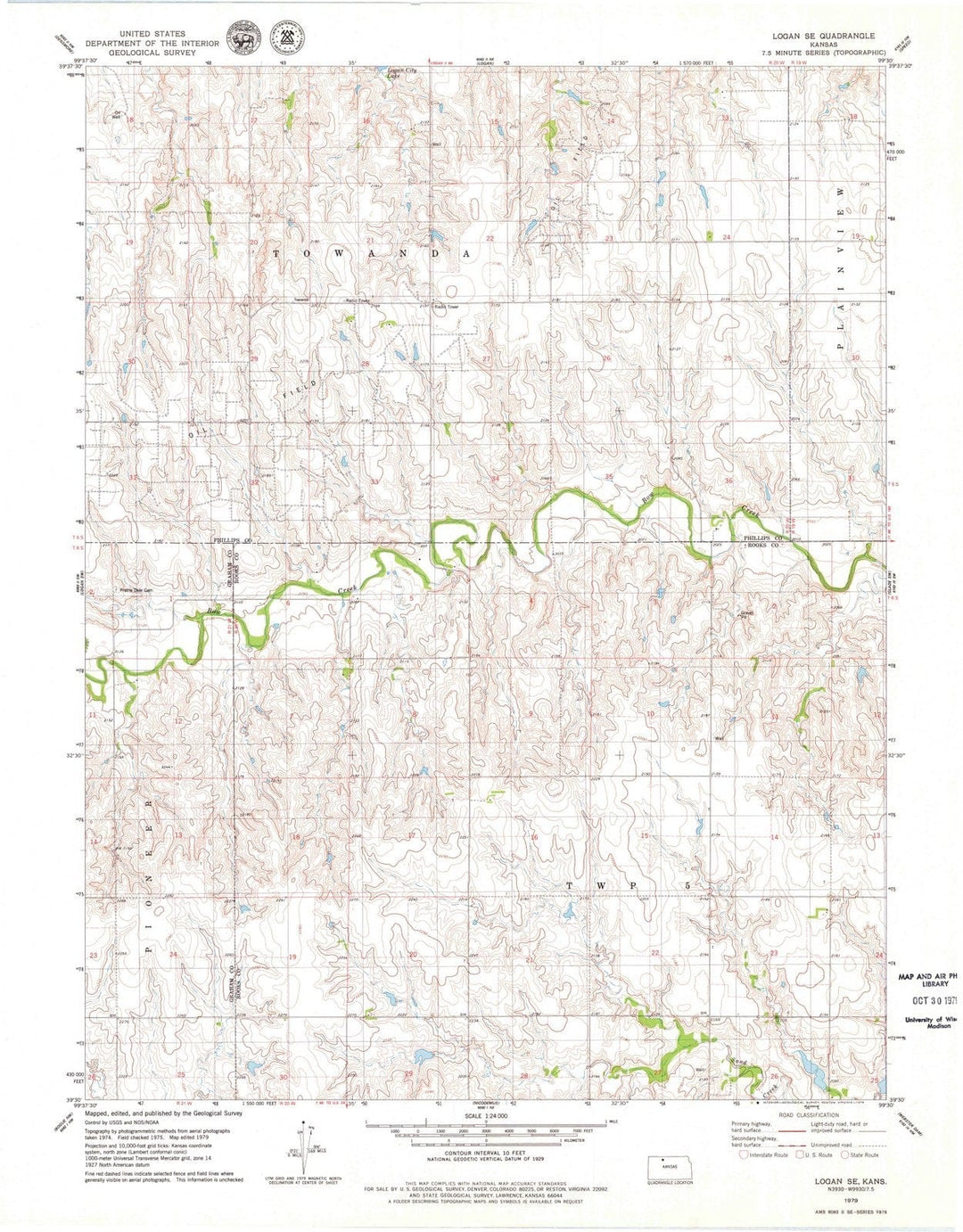 1979 Logan, KS - Kansas - USGS Topographic Map