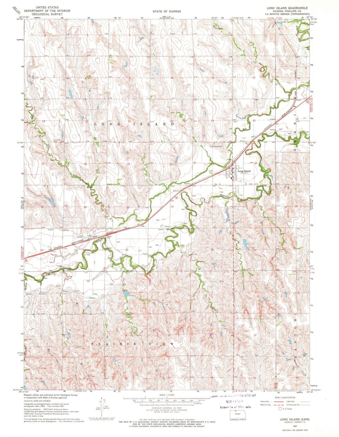 1967 Long Island, KS - Kansas - USGS Topographic Map