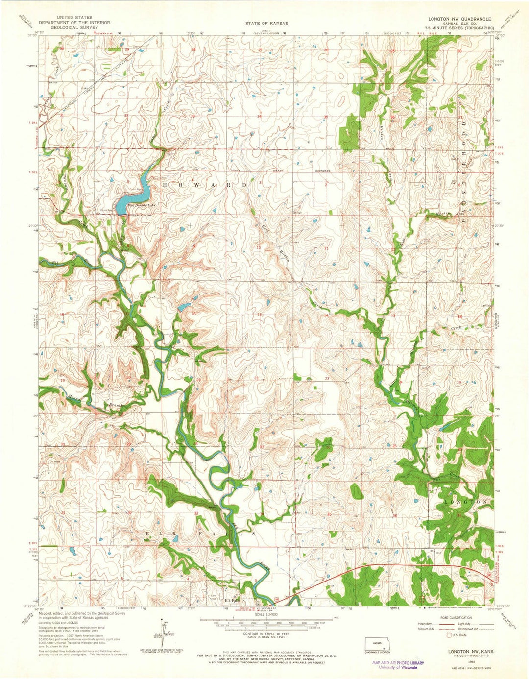 1964 Longton, KS - Kansas - USGS Topographic Map