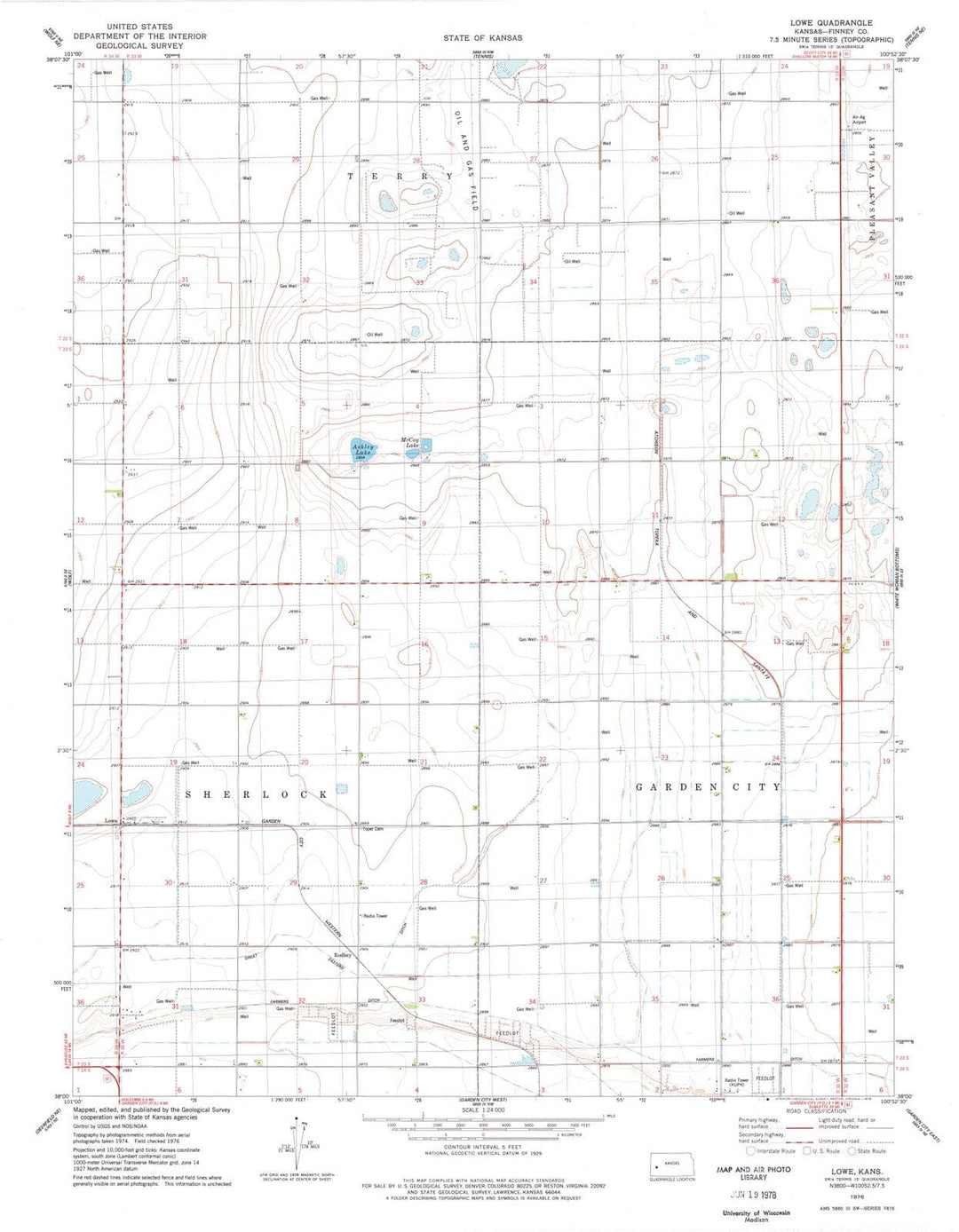 1976 Lowe, KS - Kansas - USGS Topographic Map