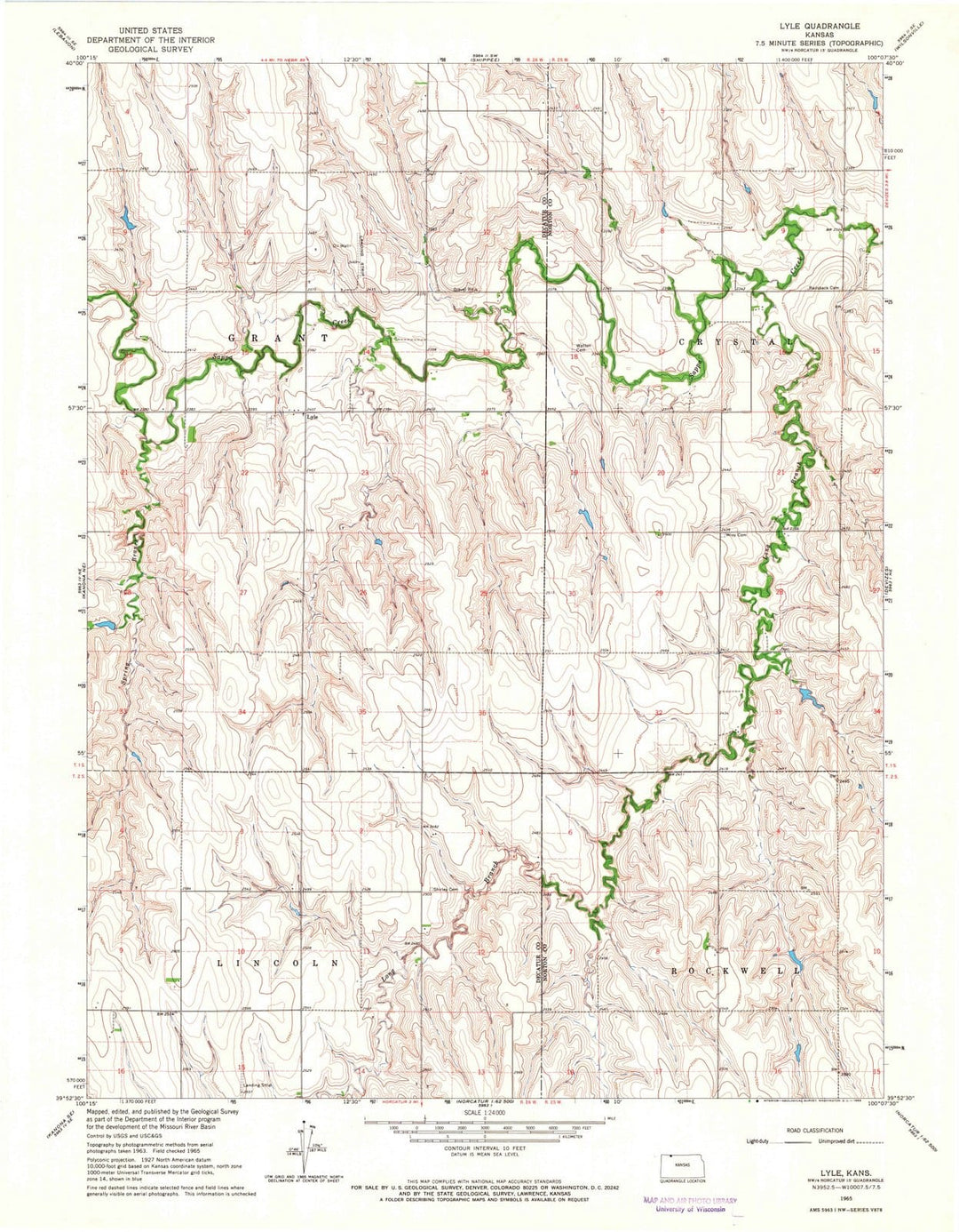 1965 Lyle, KS - Kansas - USGS Topographic Map