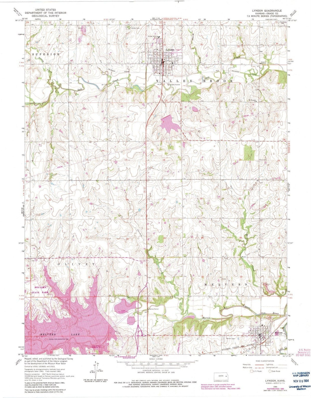 1965 Lyndon, KS - Kansas - USGS Topographic Map v2