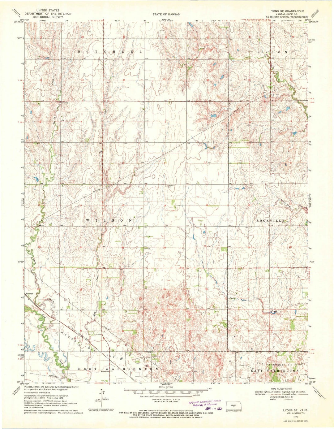 1970 Lyons, KS - Kansas - USGS Topographic Map v2