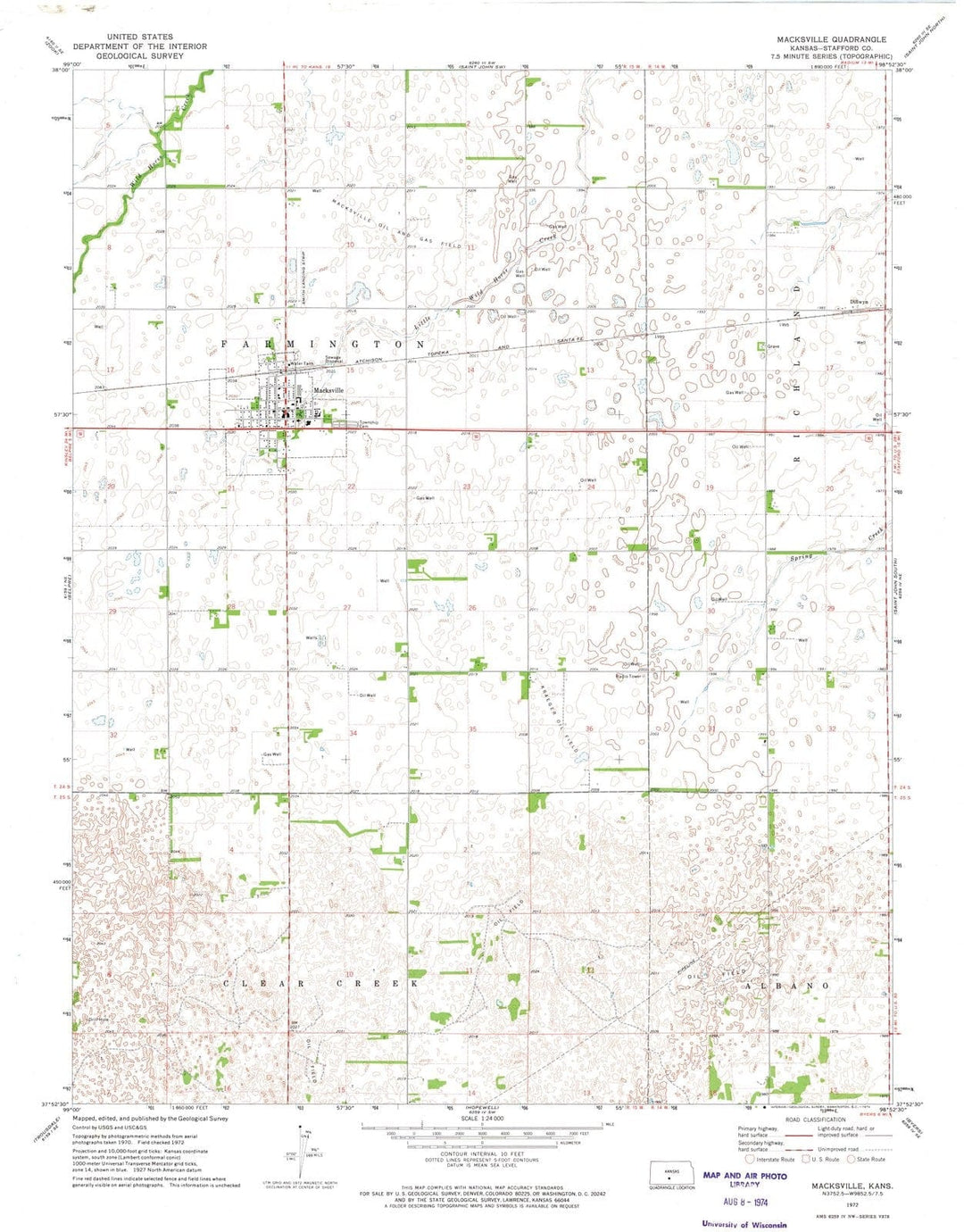 1972 Macksville, KS - Kansas - USGS Topographic Map