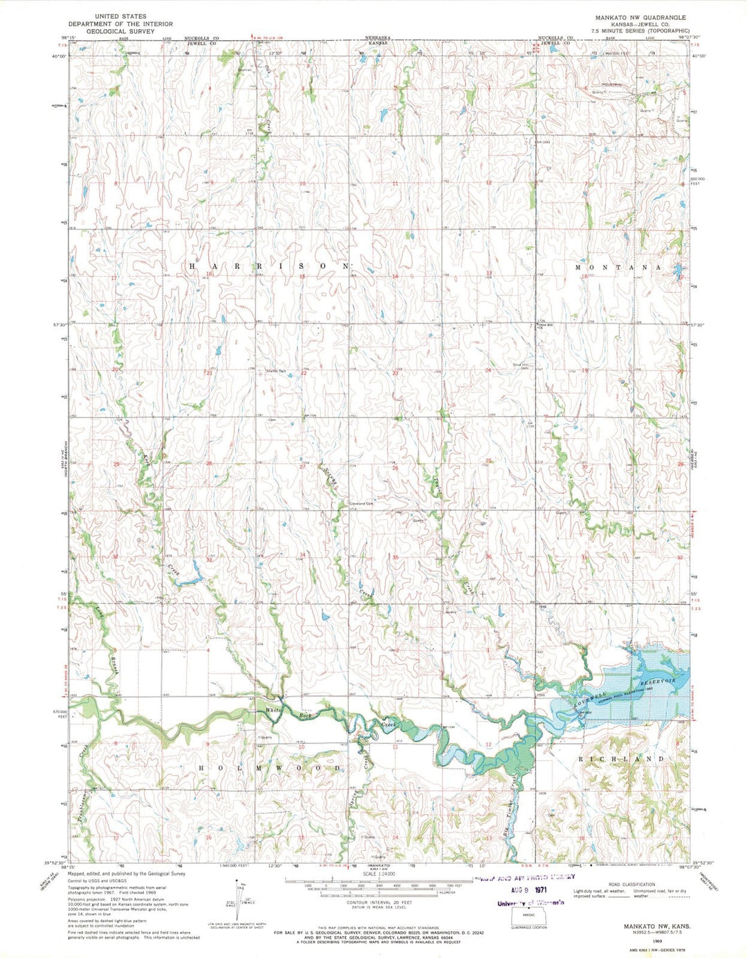 1969 Mankato, KS - Kansas - USGS Topographic Map v2