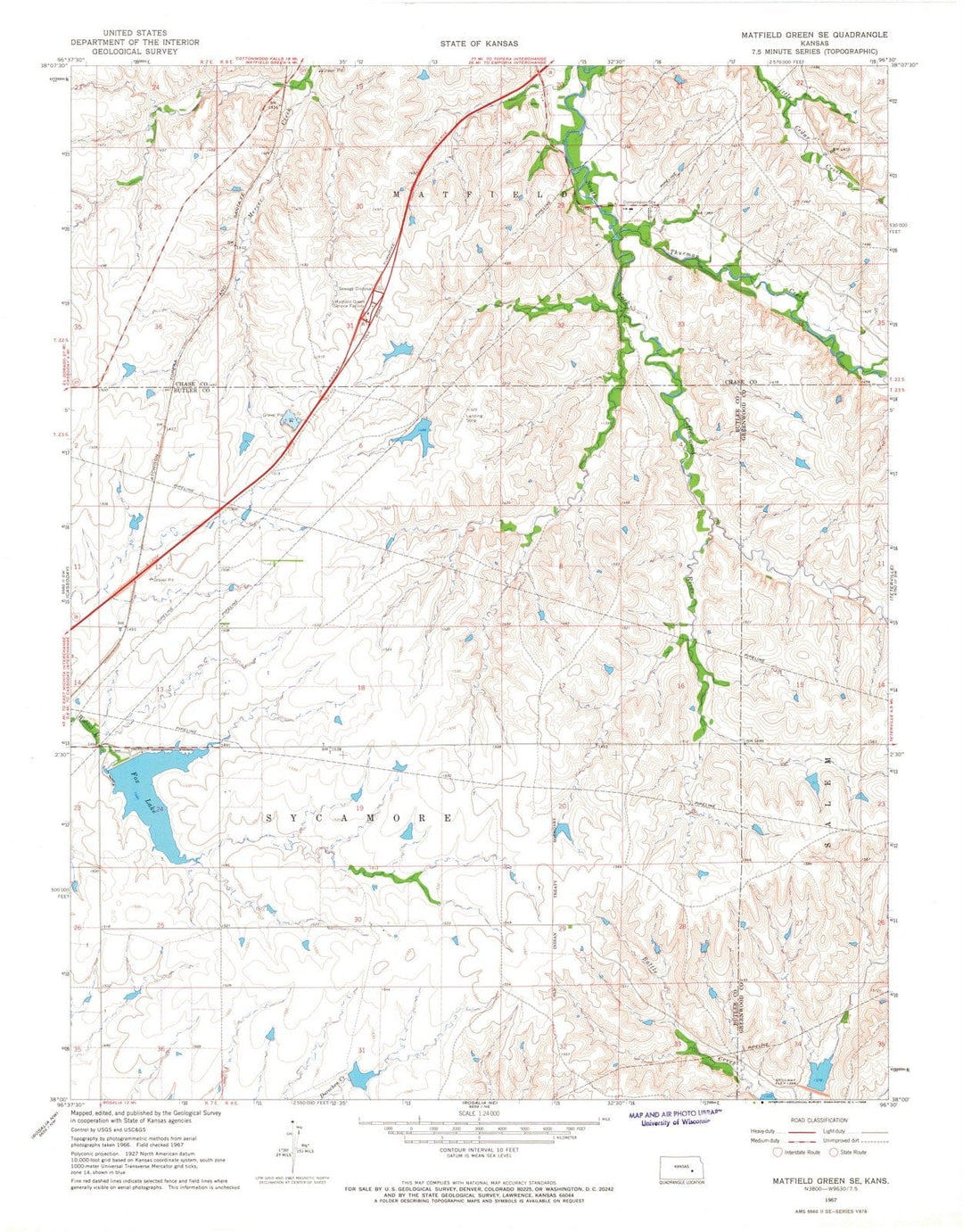 1967 Matfield Green, KS - Kansas - USGS Topographic Map