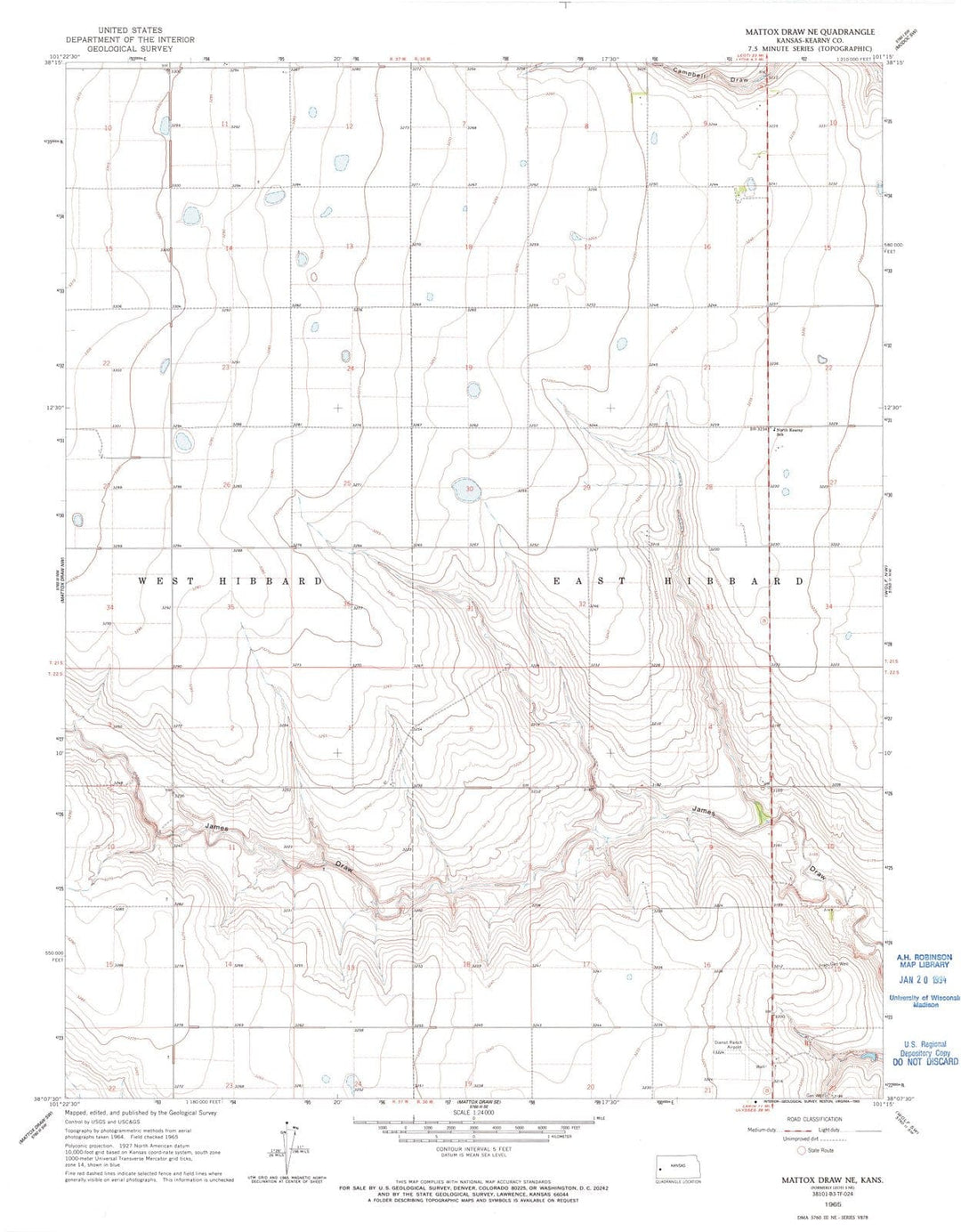 1965 Mattoxraw, KS - Kansas - USGS Topographic Map