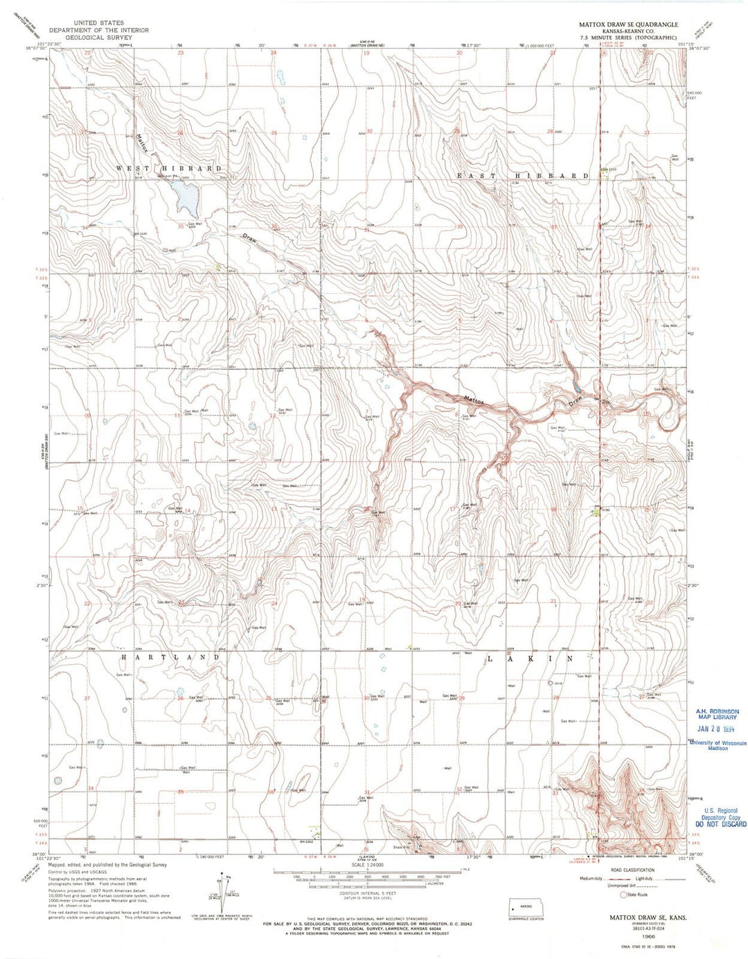 1966 Mattoxraw, KS - Kansas - USGS Topographic Map