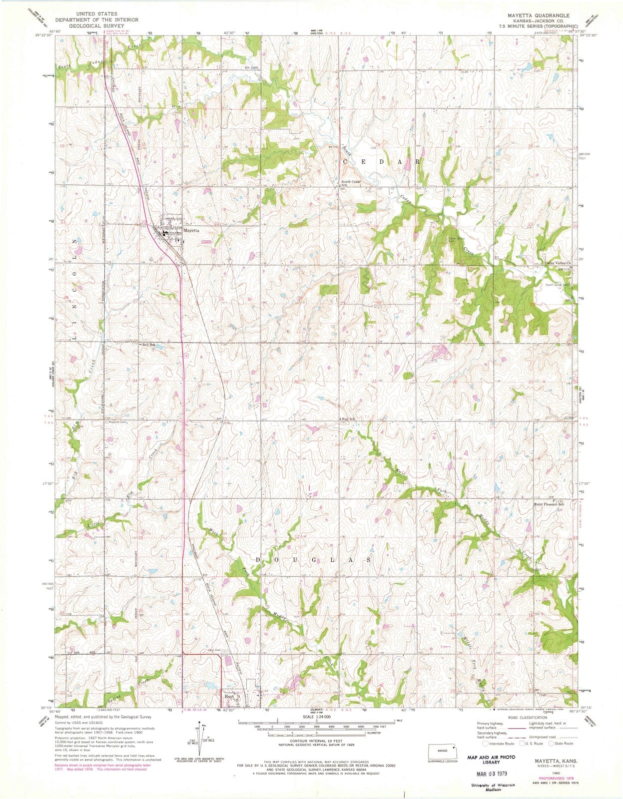 1960 Mayetta, KS - Kansas - USGS Topographic Map