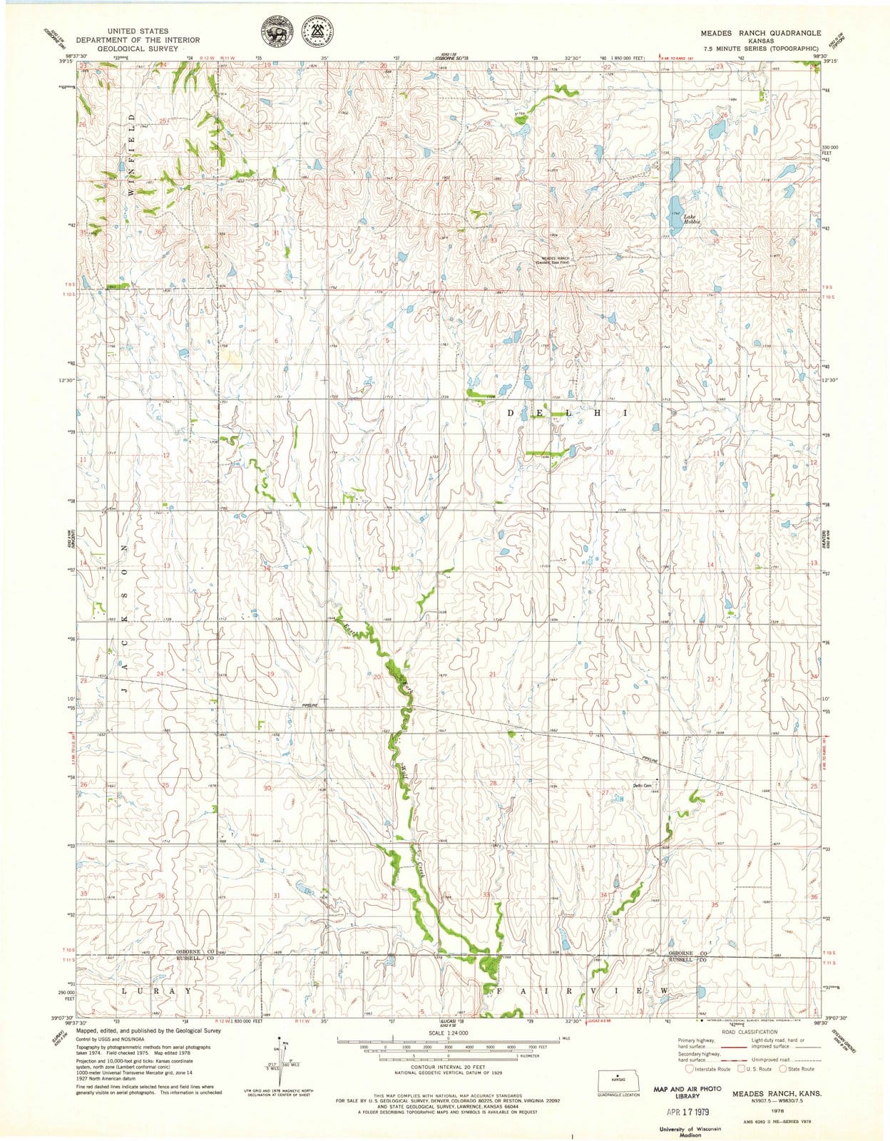 1978 Meades Ranch, KS - Kansas - USGS Topographic Map