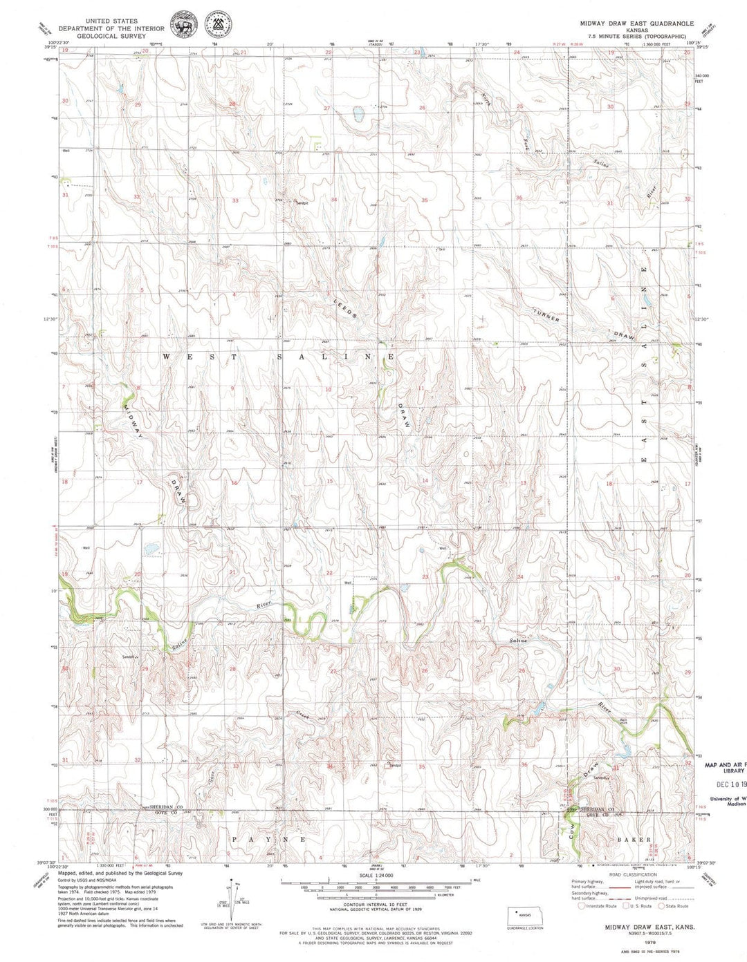 1979 Midwayraw East, KS - Kansas - USGS Topographic Map