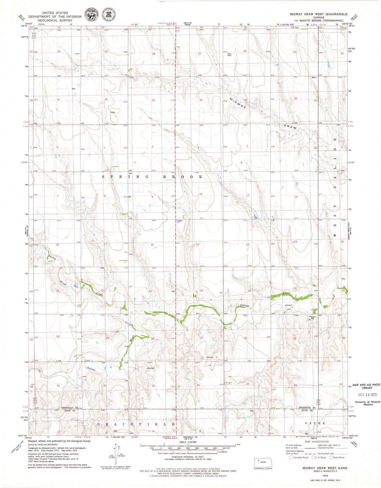 1979 Midwayraw West, KS - Kansas - USGS Topographic Map