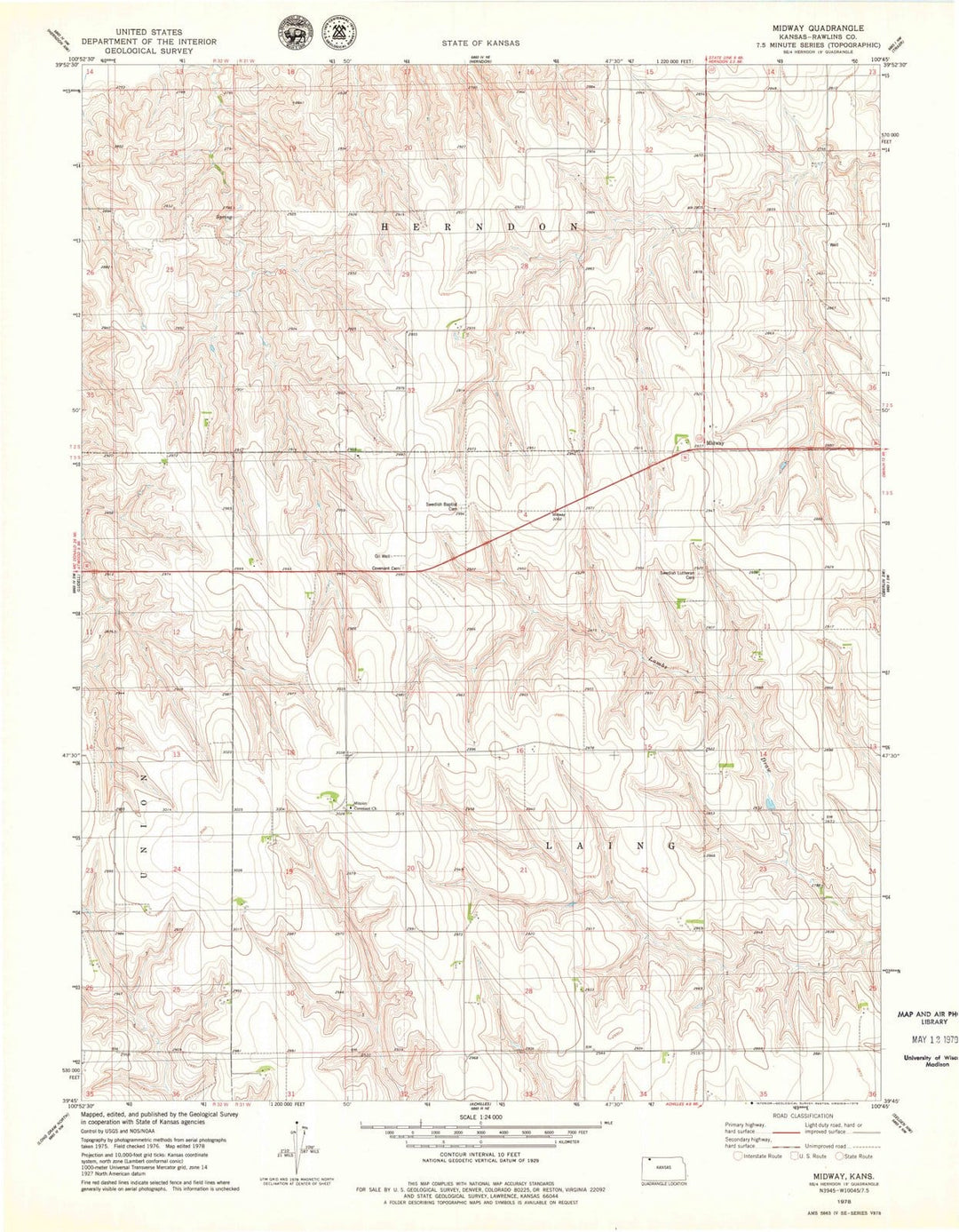 1978 Midway, KS - Kansas - USGS Topographic Map