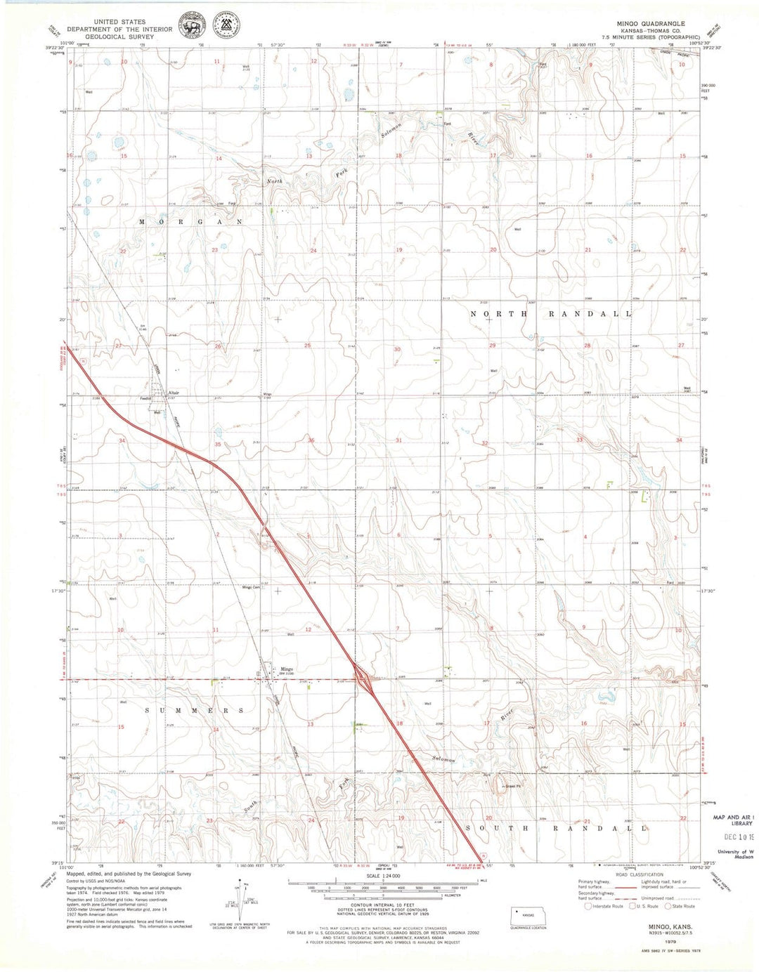 1979 Mingo, KS - Kansas - USGS Topographic Map