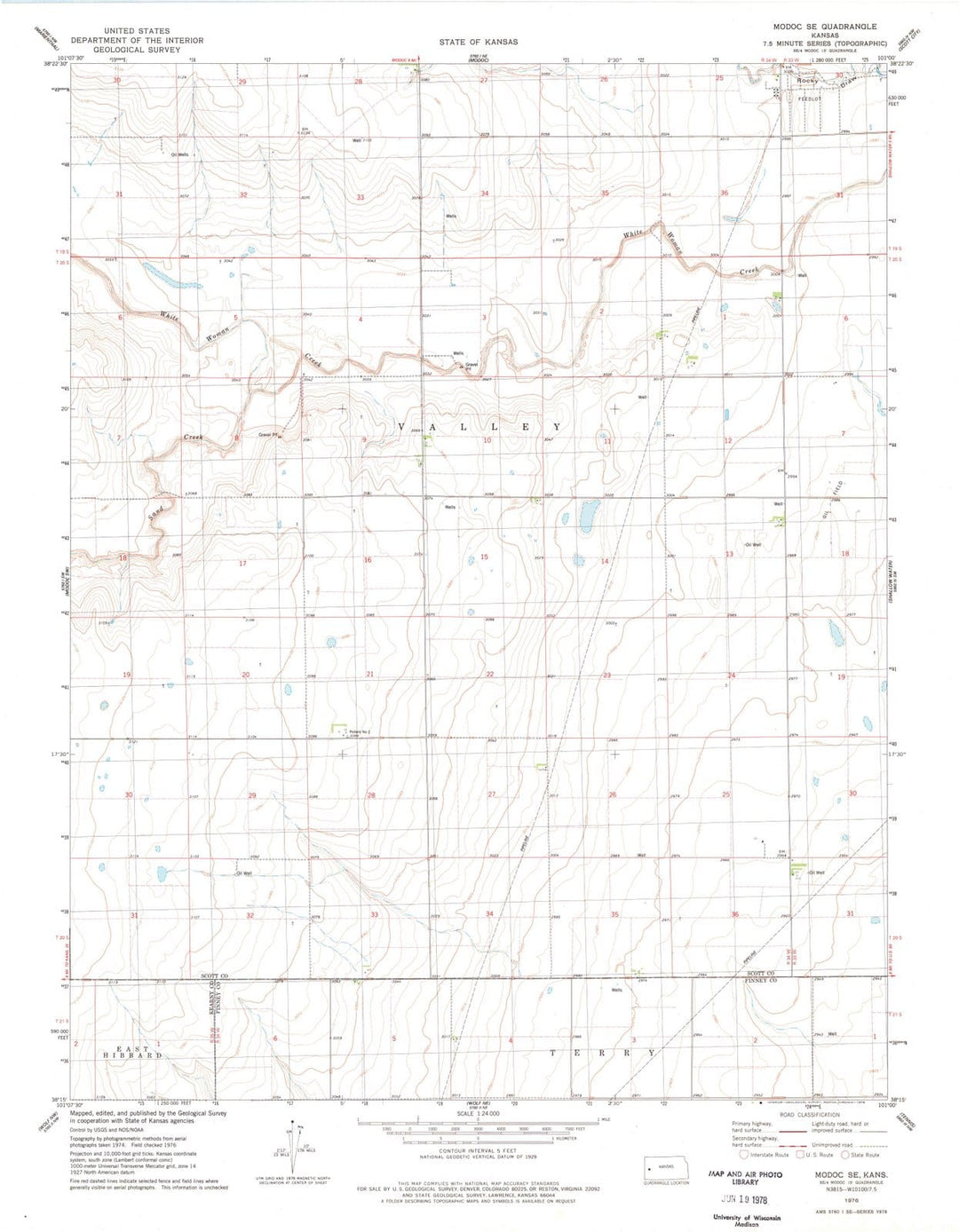 1976 Modoc, KS - Kansas - USGS Topographic Map v2