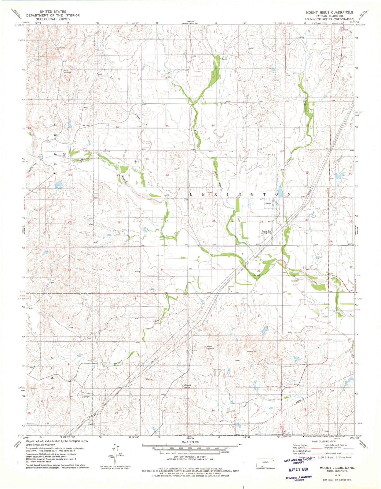 1979 Mount Jesus, KS - Kansas - USGS Topographic Map v2