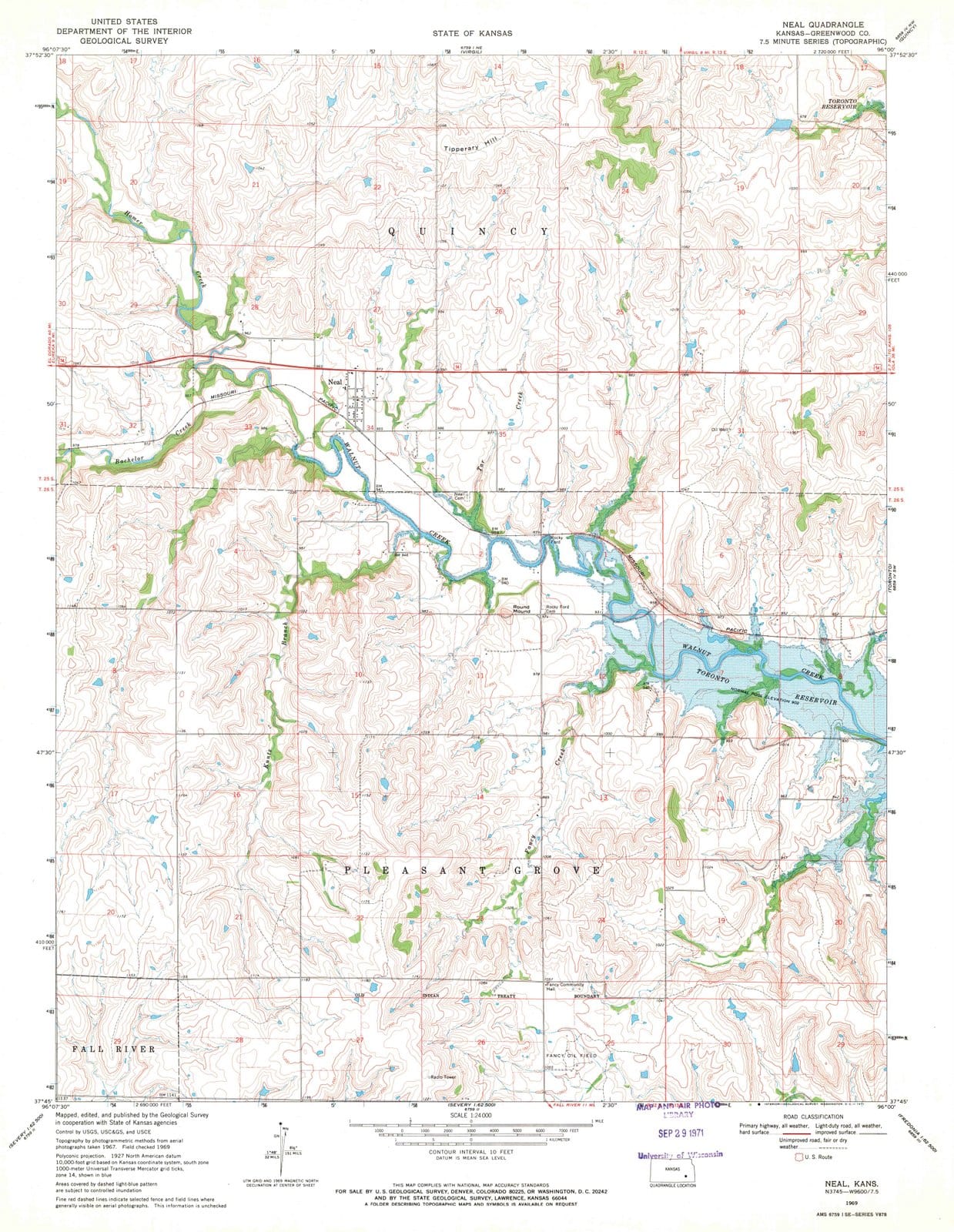 1969 Neal, KS - Kansas - USGS Topographic Map