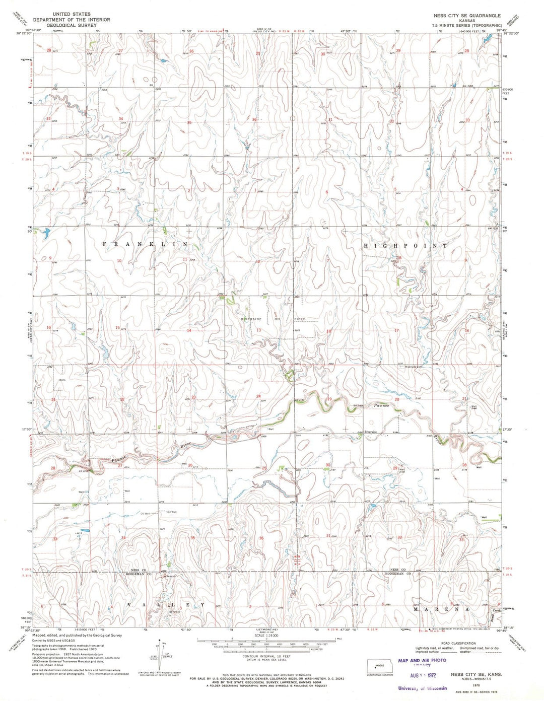 1970 Ness City, KS - Kansas - USGS Topographic Map v2