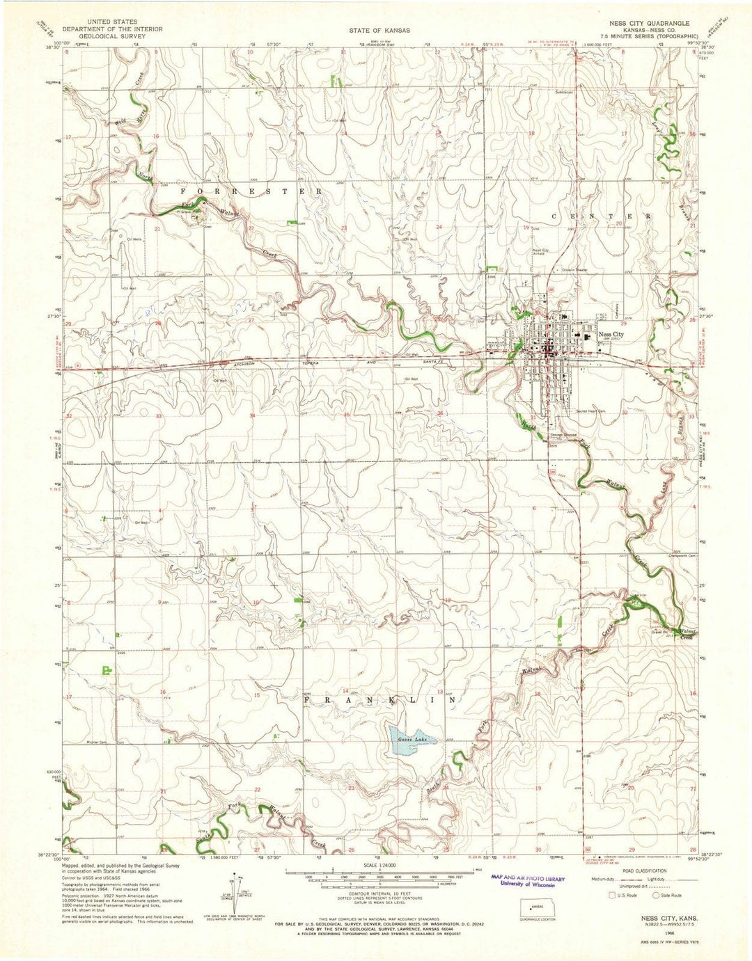 1966 Ness City, KS - Kansas - USGS Topographic Map v2