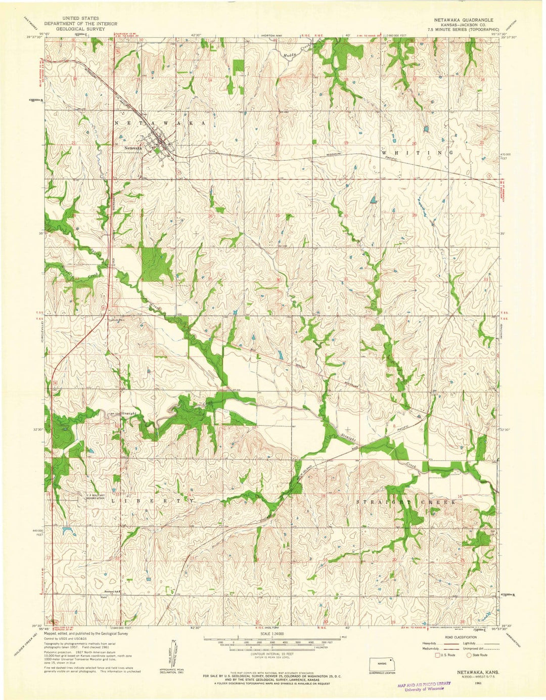 1961 Netawaka, KS - Kansas - USGS Topographic Map