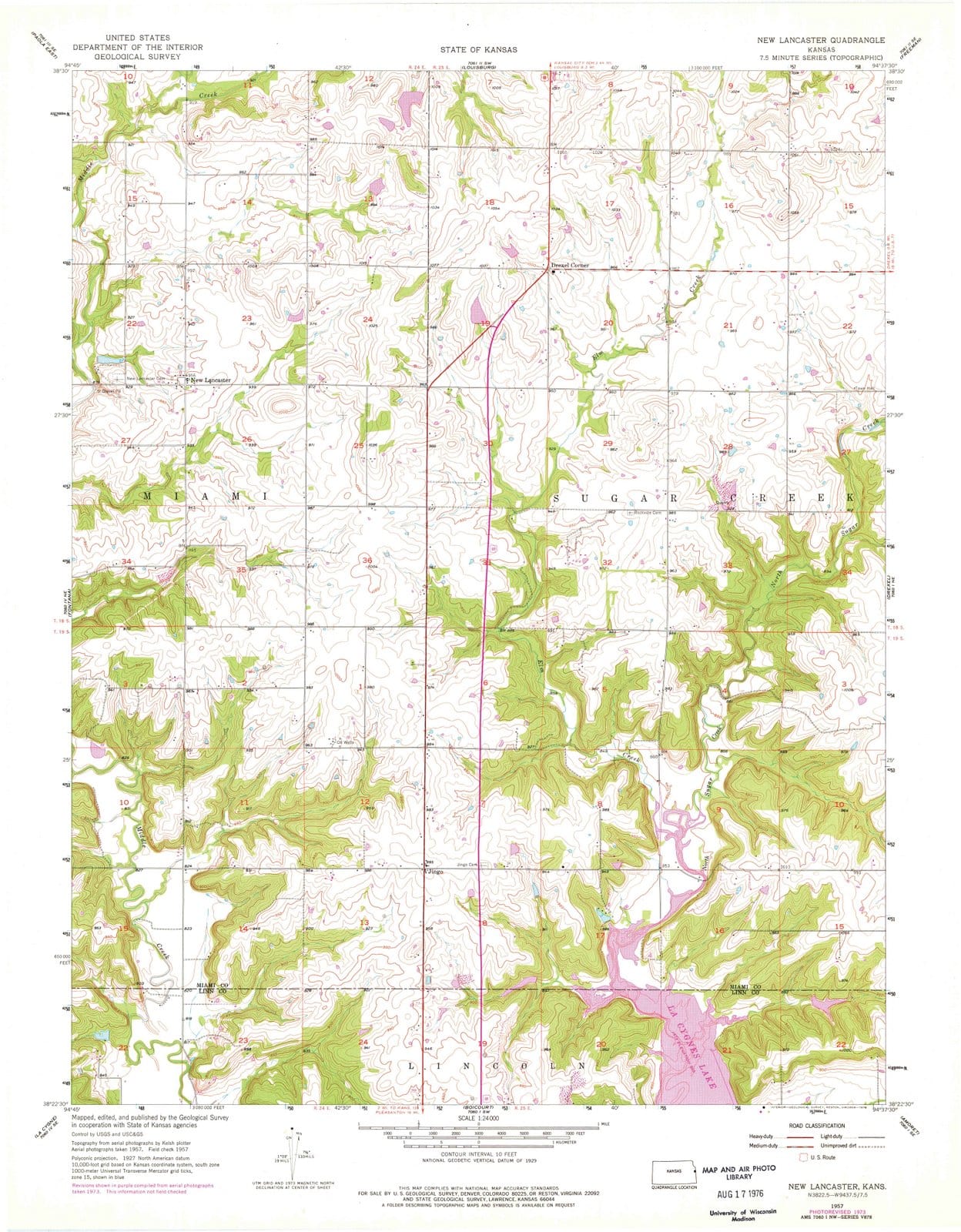 1957 New Lancaster, KS - Kansas - USGS Topographic Map