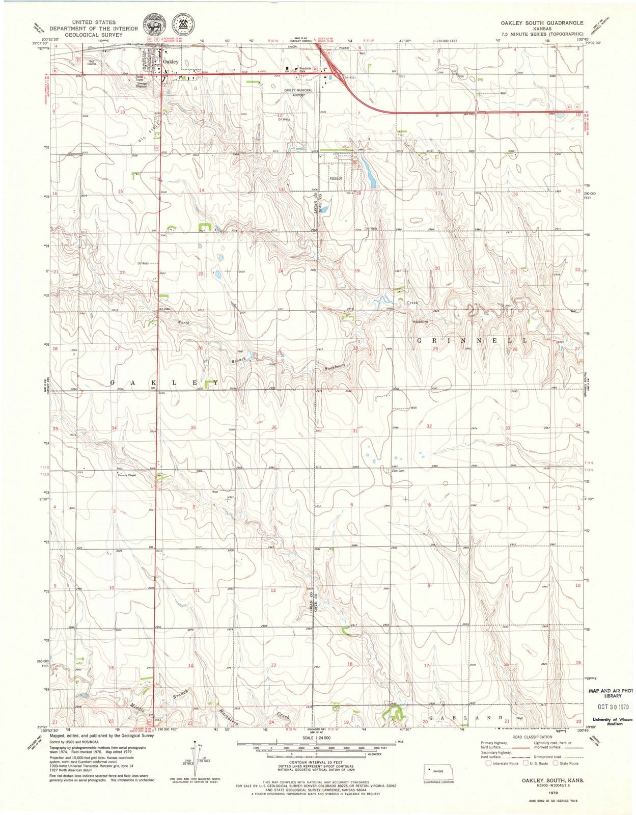 1979 Oakley South, KS - Kansas - USGS Topographic Map