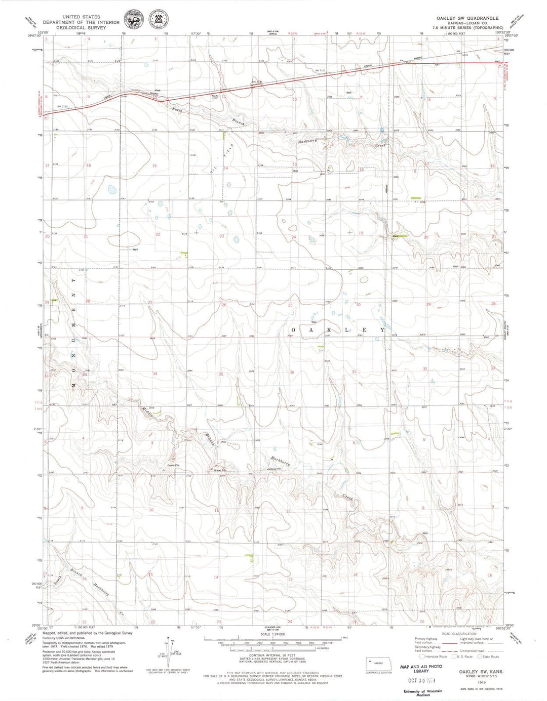 1979 Oakley, KS - Kansas - USGS Topographic Map