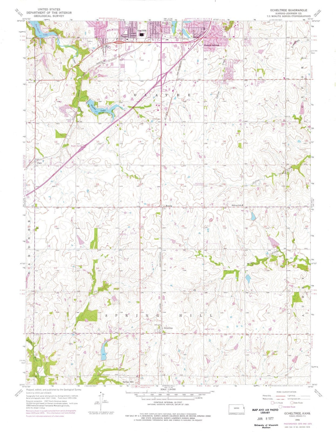 1956 Ocheltree, KS - Kansas - USGS Topographic Map