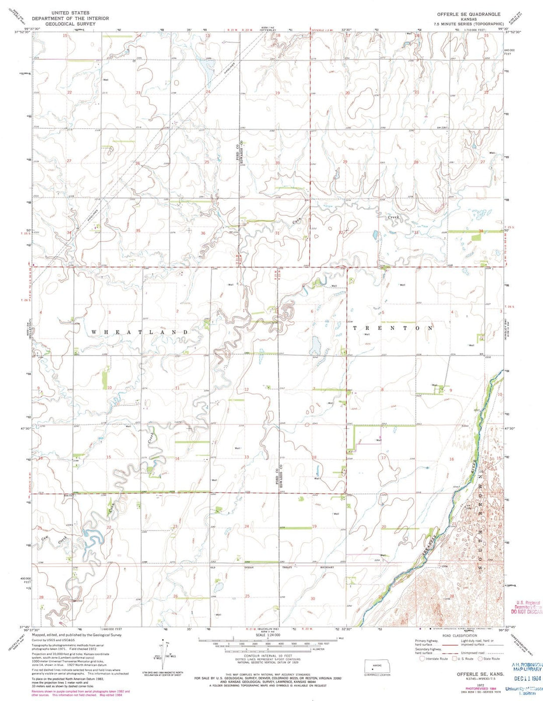 1972 Offerle, KS - Kansas - USGS Topographic Map v2