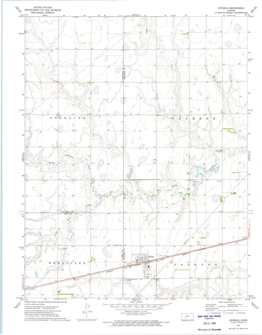 1972 Offerle, KS - Kansas - USGS Topographic Map v3