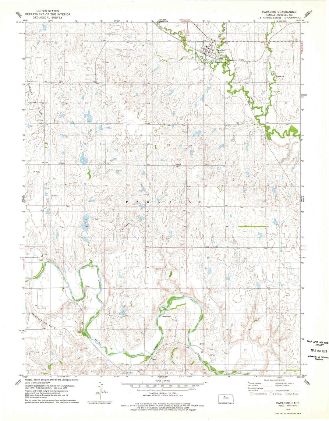 1978 Paradise, KS - Kansas - USGS Topographic Map v3