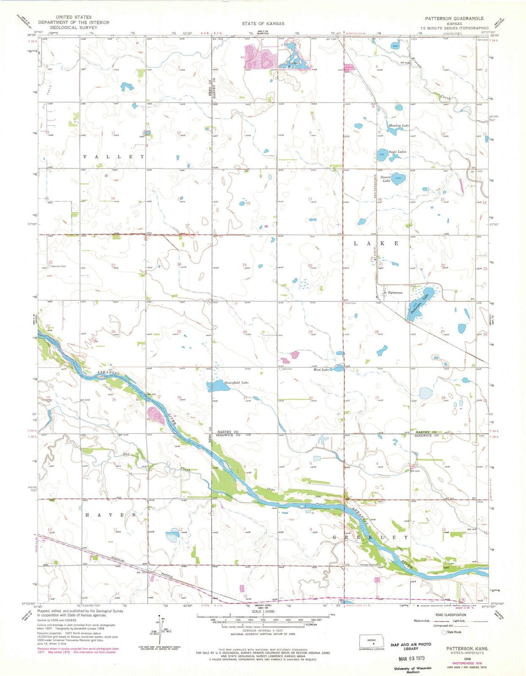 1958 Patterson, KS - Kansas - USGS Topographic Map