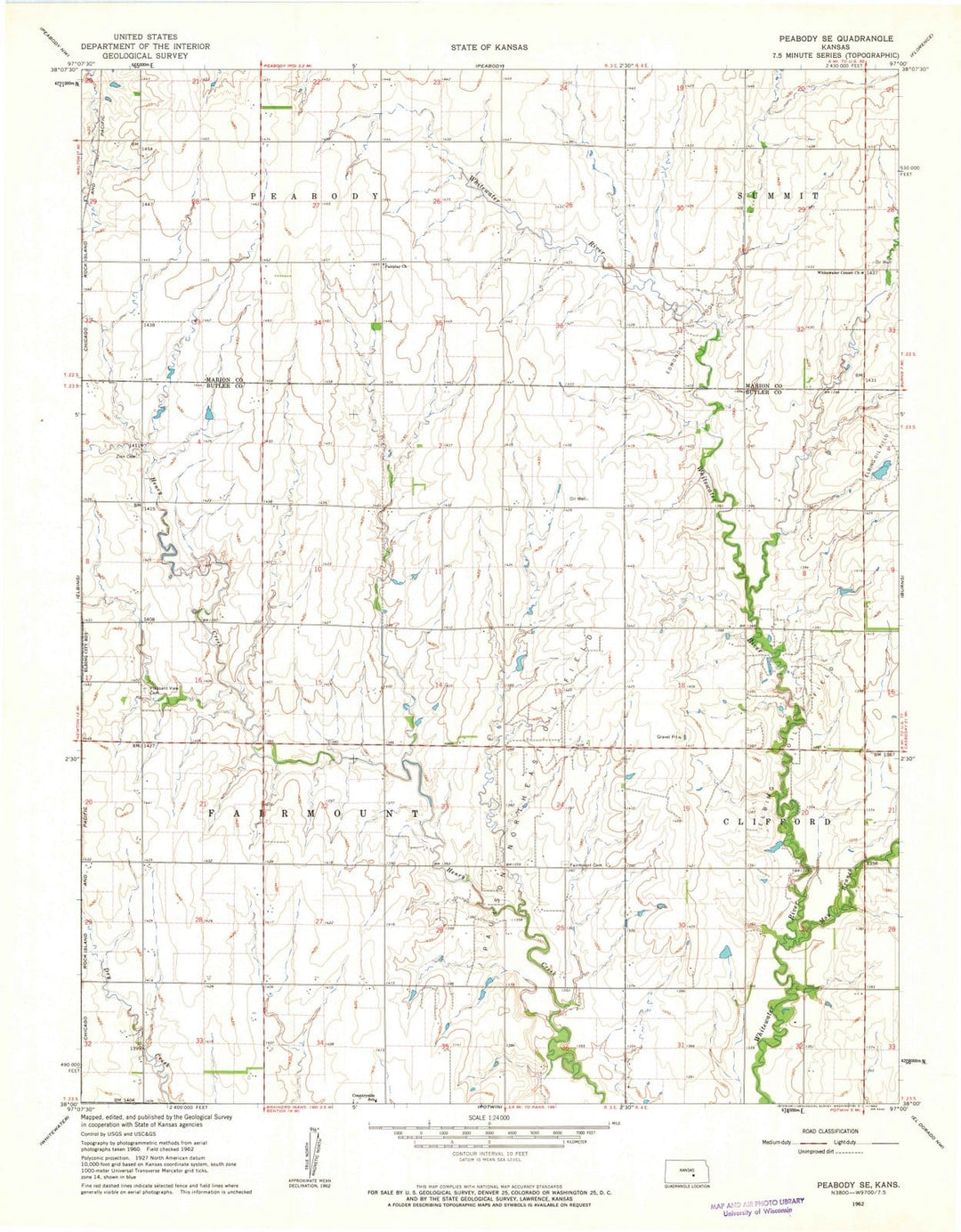 1962 Peabody, KS - Kansas - USGS Topographic Map