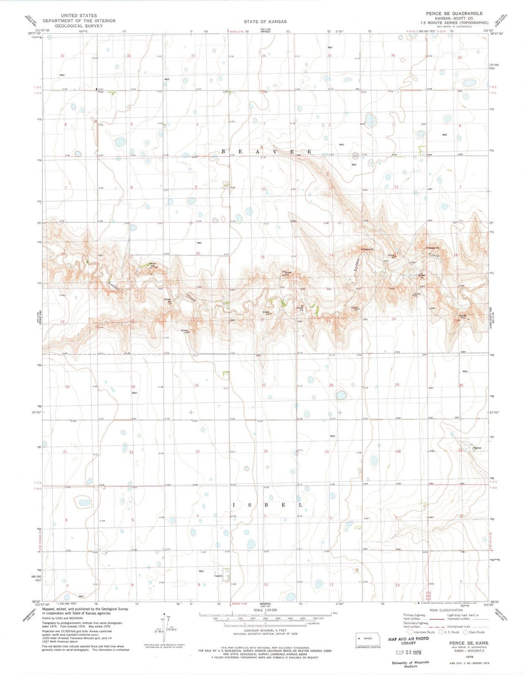 1978 Pence, KS - Kansas - USGS Topographic Map