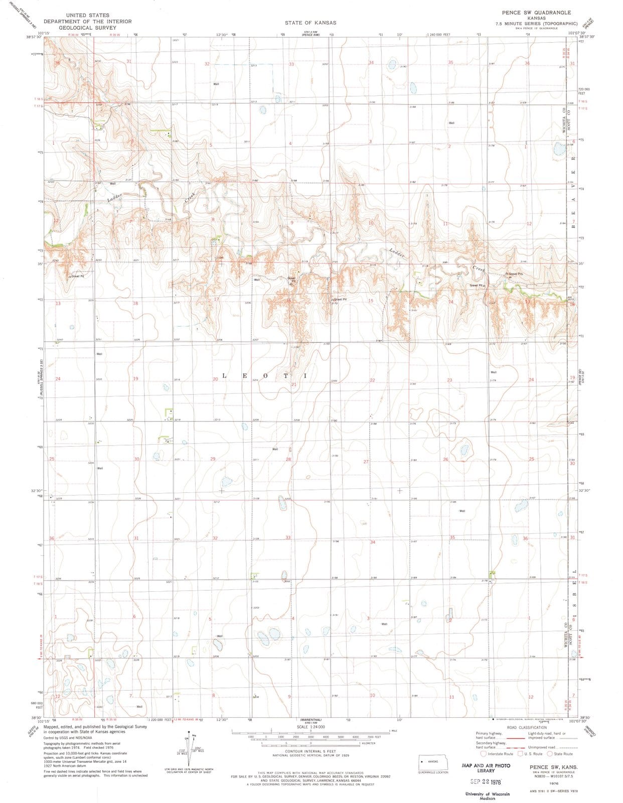 1976 Pence, KS - Kansas - USGS Topographic Map v2