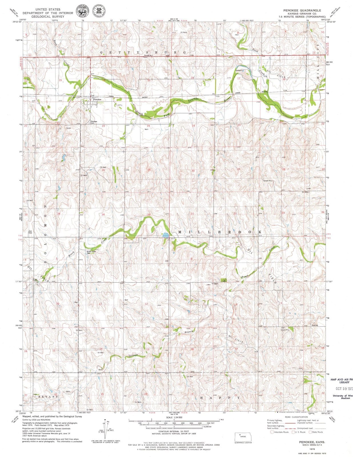 1979 Penokee, KS - Kansas - USGS Topographic Map