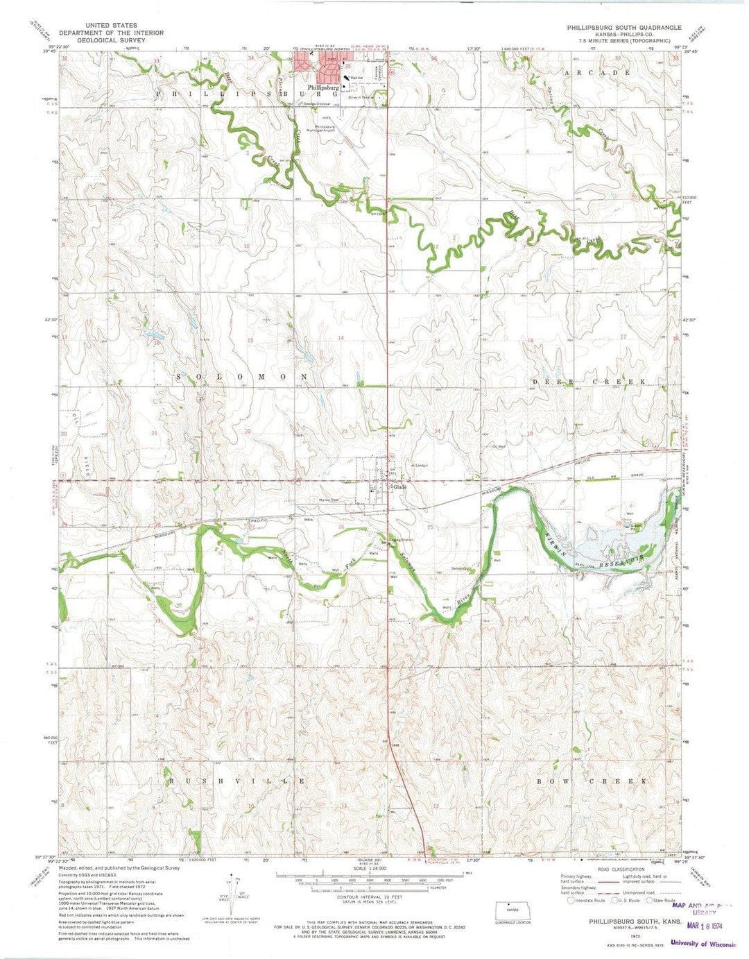 1972 Phillipsburg South, KS - Kansas - USGS Topographic Map