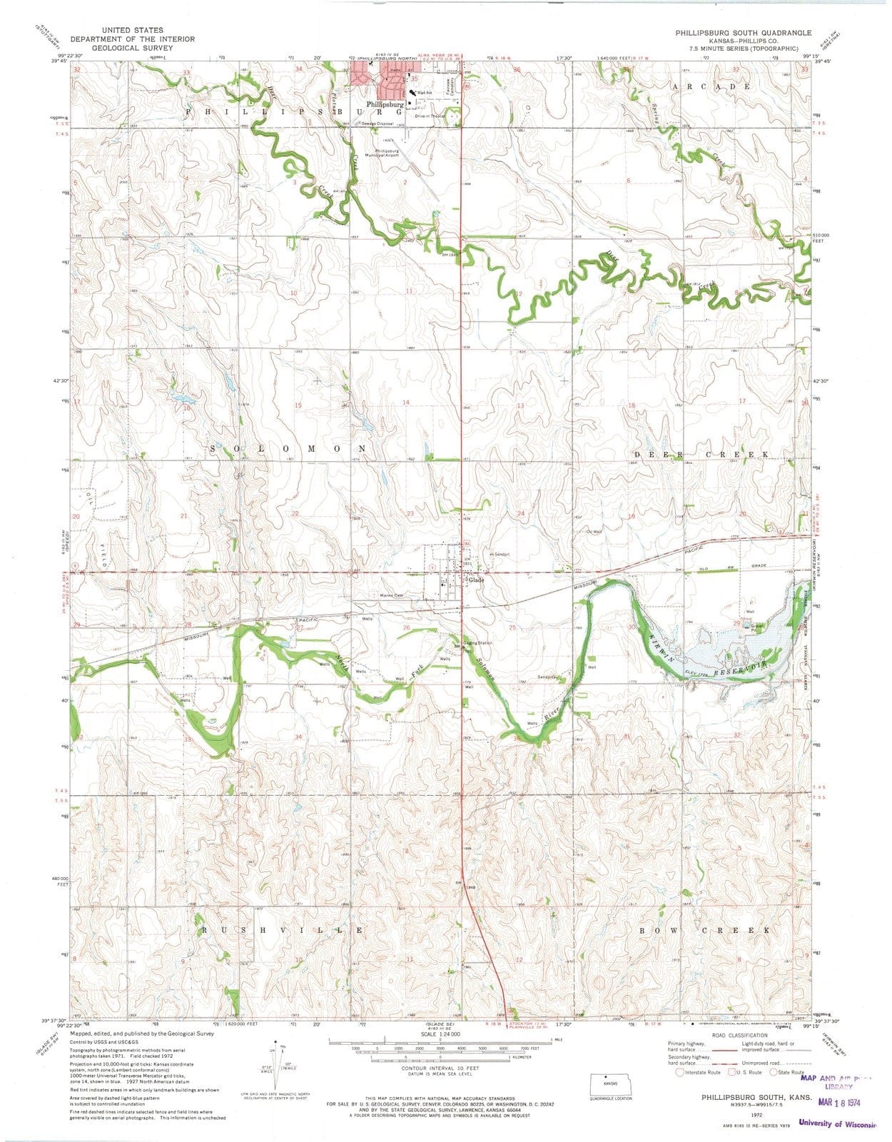 1972 Phillipsburg South, KS - Kansas - USGS Topographic Map