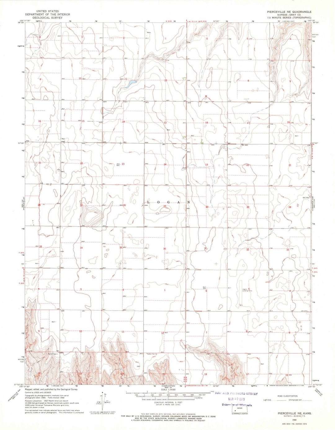 1968 Pierceville, KS - Kansas - USGS Topographic Map