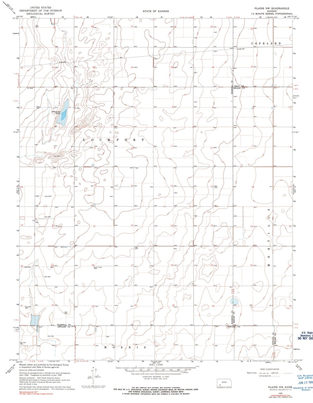 1968 Plains, KS - Kansas - USGS Topographic Map