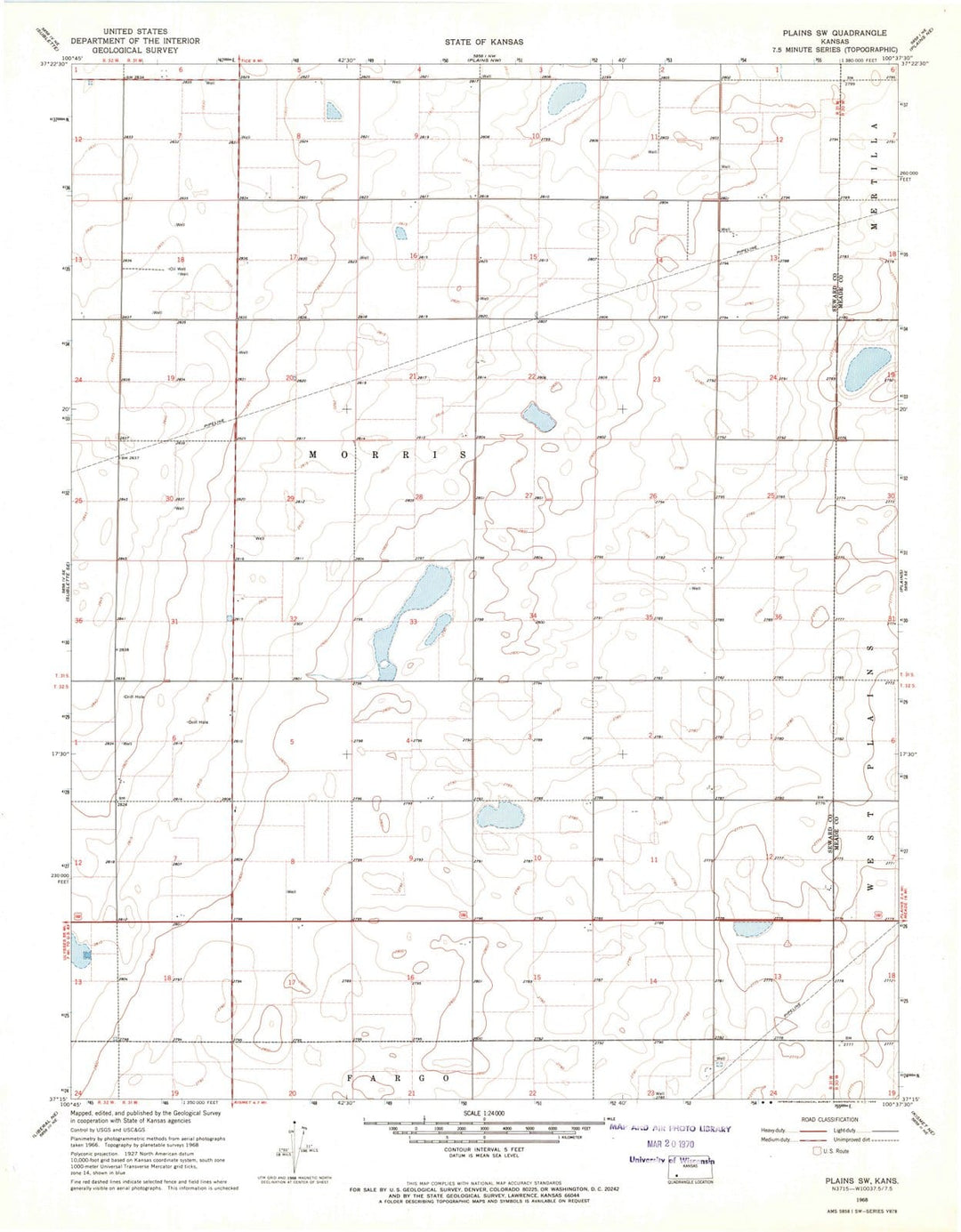 1968 Plains, KS - Kansas - USGS Topographic Map v2