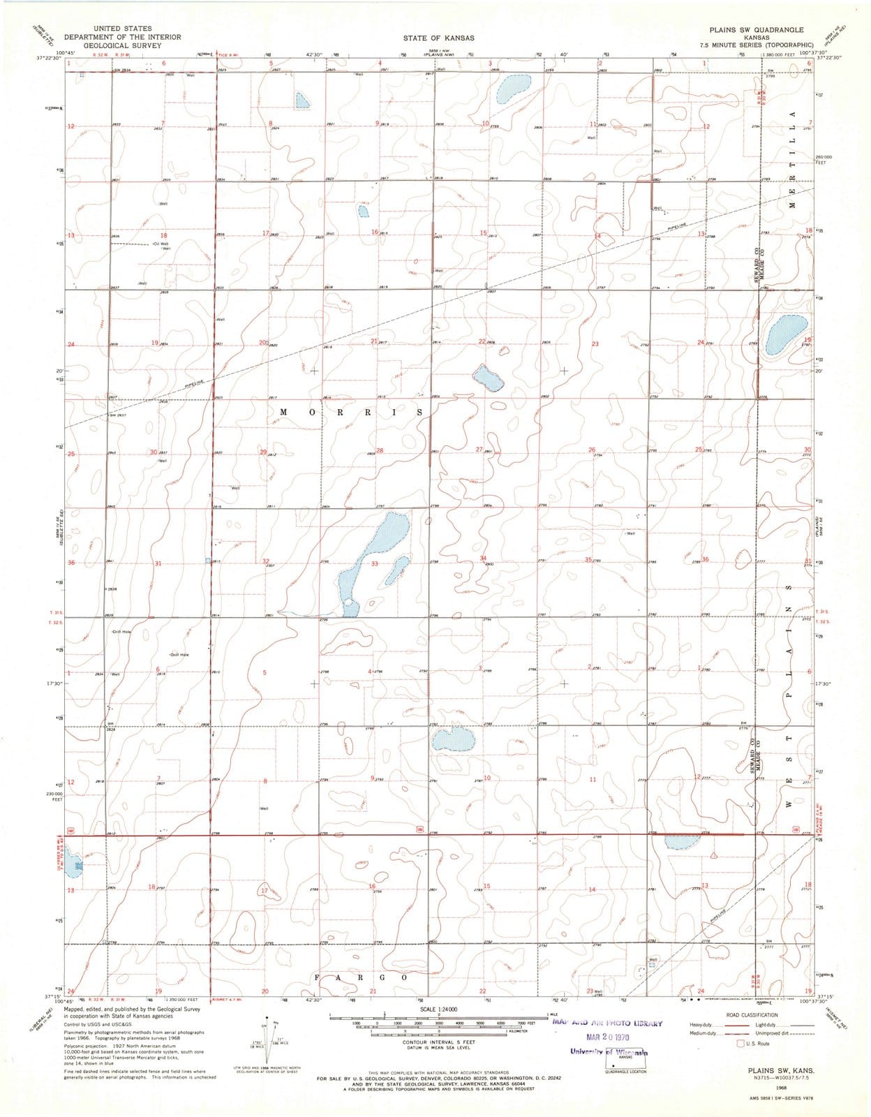 1968 Plains, KS - Kansas - USGS Topographic Map v2