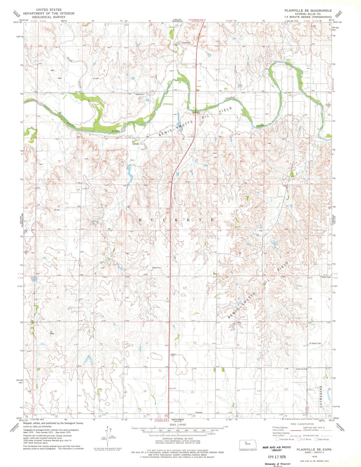 1978 Plainville, KS - Kansas - USGS Topographic Map