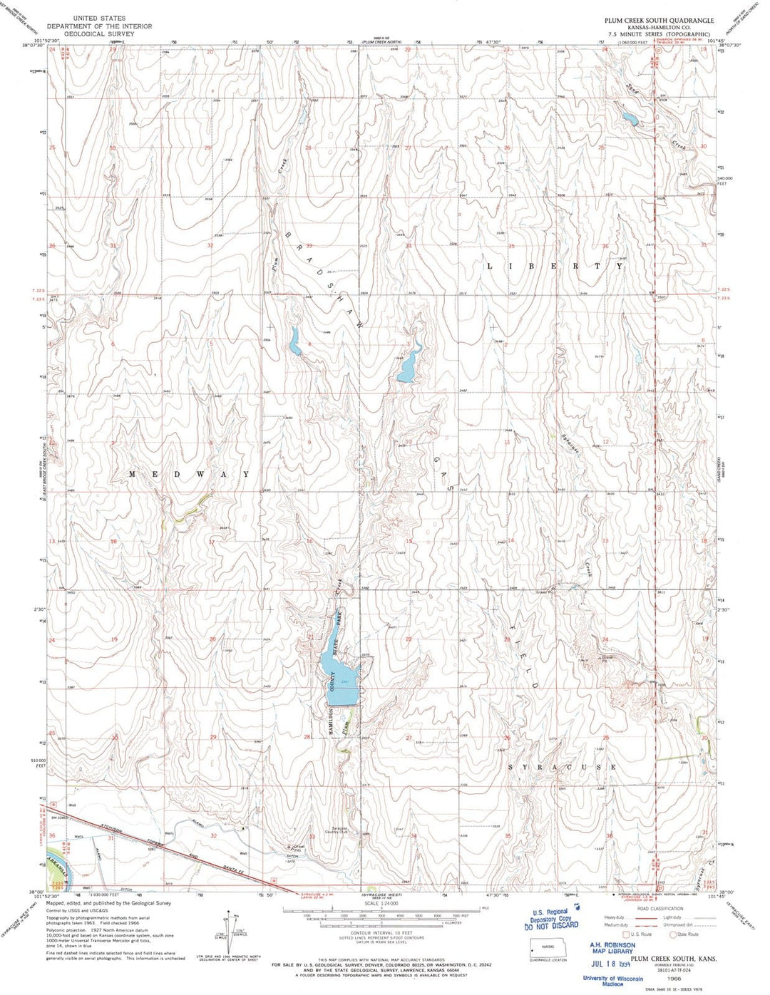 1966 Plum Creek South, KS - Kansas - USGS Topographic Map