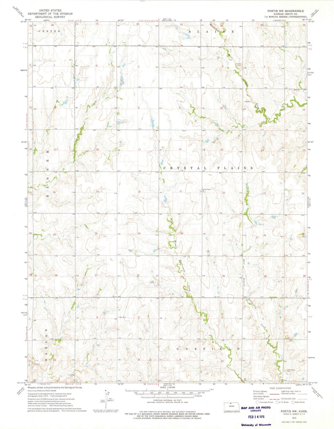 1973 Portis, KS - Kansas - USGS Topographic Map v2